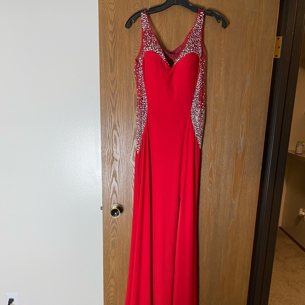 Designer Let’s Beaded Mesh Gown